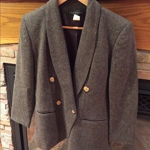 💥HOST PICK🎉 VINTAGE Norton McNaughton Petites 4 100% WOOL Gray Blazer Retro